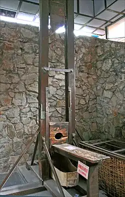 Franse guillotine uit de koloniale tijd