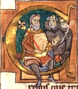 Willem I van Aquitanië (12/13e eeuw), miniatuur uit manuscript Lat. 17716, BnF