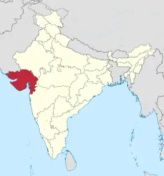 Kaart van Gujarat