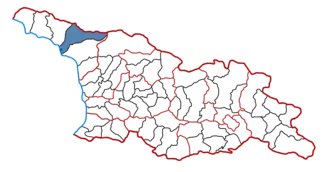 Het Georgische district Goelripsj in de regio Abchazië.