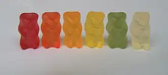 Zes gummibeertjes