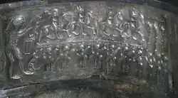 Thracische ruiters met phalerae als onderdeel van het paardentuig (detail van de Ketel van Gundestrup), eerste eeuw v. Chr.