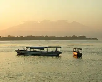 Zicht op Gunung Rinjani vanuit Gili Trawangan