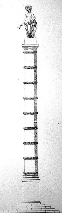 Schets van de oorspronkelijke (vermoedelijk) zuil (1912)