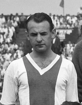 Guus van Ham voor de wedstrijd tegen NAC op 23 augustus 1959