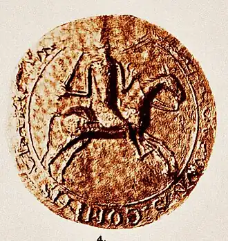 Het zegel van Gwijde II van Auvergne.