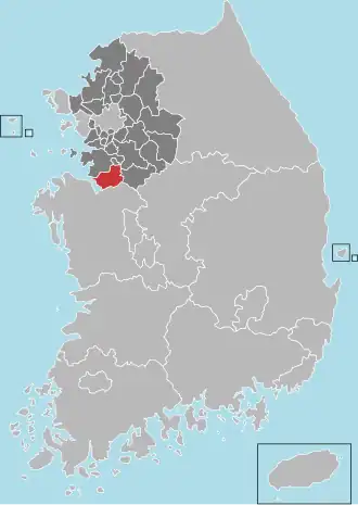 Kaart van Pyeongtaek-si