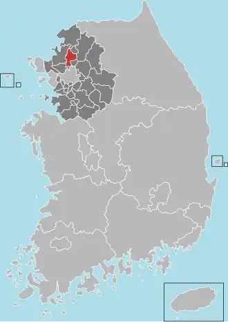 Kaart van Yangju-si