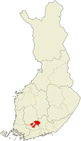 Kaart met de locatie van Hämeenlinna