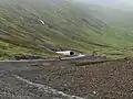 De tunnel in aanbouw bij Siglufjörður.