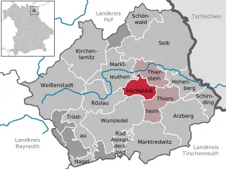 Kaart van Höchstädt im Fichtelgebirge
