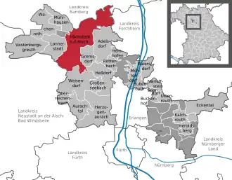 Kaart van Höchstadt a.d.Aisch