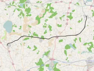Spoorlijn Høng - Tølløse op de kaart