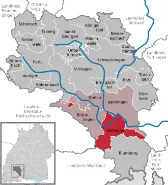 Kaart van Hüfingen