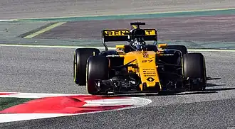 Nico Hülkenberg in de R.S.17 op het Circuit de Barcelona-Catalunya.