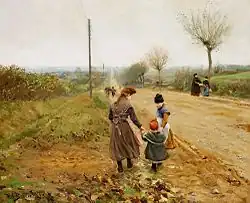 Kinderen op een landweg, 1892