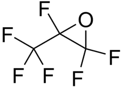 Structuurformule van hexafluorpropeenoxide
