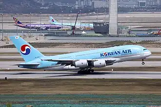 Een Airbus A380 van Korean Air