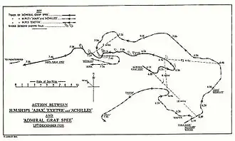 Kaart van de zeeslag