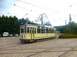 HTM 824 bij het Trammuseum Skjoldenæsholm in Denemarken; 31 augustus 2013.