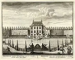 De fontein op de oorspronkelijke plek bij de Buitenplaats Driemond (1718/1719)