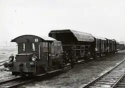 Goederentrein getrokken door locomotor nr. 279, op het emplacement te Amersfoort, 1961