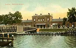 Zicht op Station Middelburg en de voormalige Stationsbrug (ca. 1915)