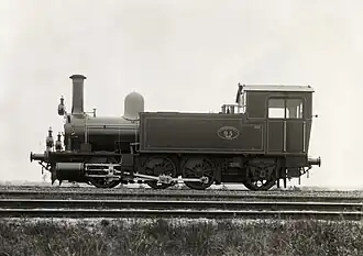 Afbeelding van de stoomlocomotief nr. 95 (serie 91-99) van de S.S., later vernummerd tot nr. 8405 in de serie 8400 van de N.S.