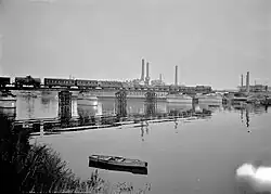 Provisorisch herstelde brug, 1945