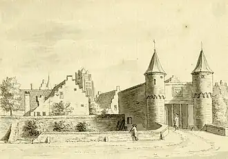 18e-eeuwse prent van de Veldpoort, door L.P. Serrurier