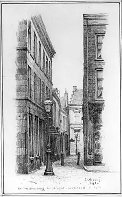 De Voetiussteeg kort voor de verbreding