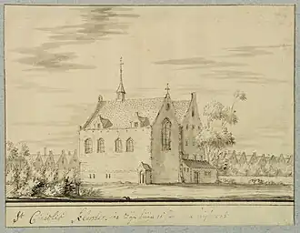 Gezicht met huizen aan de Neude