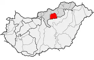 Locatie van Mátra in Hongarije