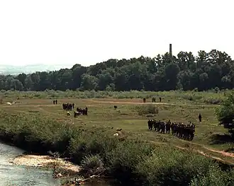 Kroatische soldaten nabij Jelah in Bosnië en Herzegovina.