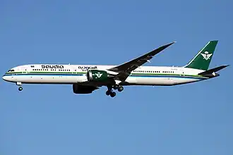 Een Boeing 787-10 van Saudia