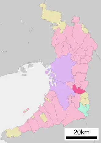 Situering van Habikino in de prefectuur Osaka