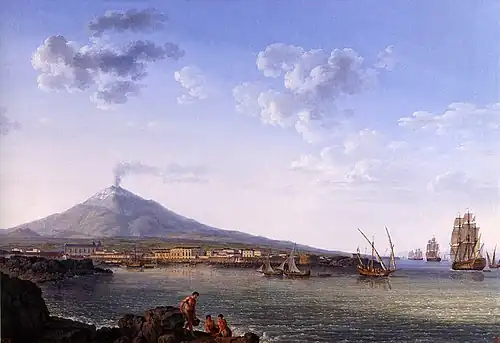 Gezicht op Catania en de Etna 1778