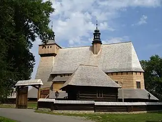 Een houten kerk in Haczów