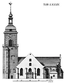 De kerk in het begin van de 18e eeuw