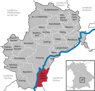 Kaart van Hallbergmoos