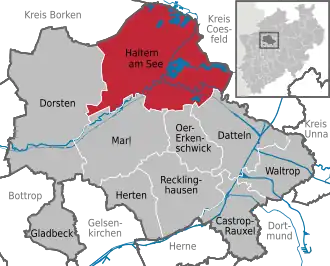 Kaart van Haltern am See