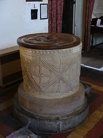 Doopvont in de dorpskerk, twaalfde eeuw