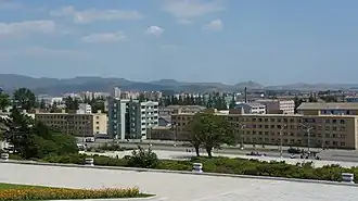 De stad Hamhŭng in het westen van Noord-Korea in mei 2014.