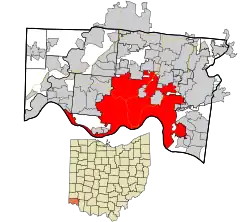 Locatie van Cincinnati