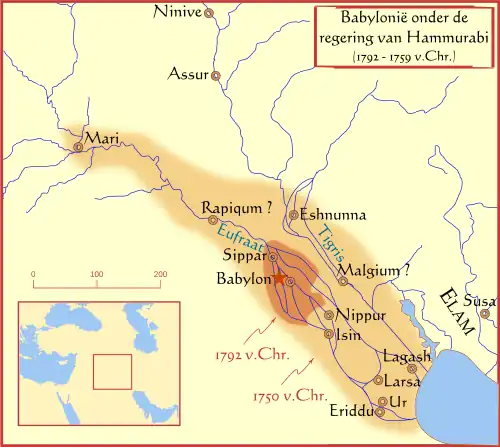 Eshnunna ten tijde van Hammurabi's regering