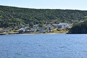 Zicht op Hampden vanaf het water