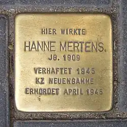 Stolperstein Hanne Mertens