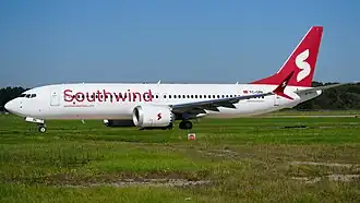 Een Boeing 737 MAX 8 van Southwind Airlines