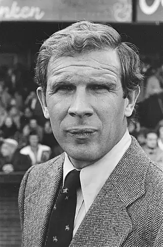 AZ-trainer en -manager Hans Kraay sr. op 24 oktober 1976 tijdens AZ'67-Roda JC 2-1. AZ'67 zou dat seizoen 1976/77 als 3de eindigen, Roda JC als 5de van de 18 eredivisieclubs.