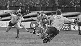 Hans Kruize scoort tegen België in 1974